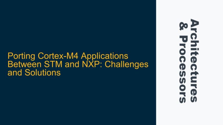 Porting Cortex-M4 Applications Between STM and NXP: Challenges and Solutions