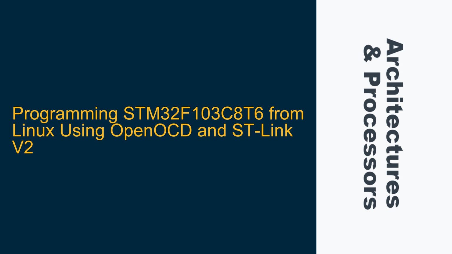 Programming STM32F103C8T6 from Linux Using OpenOCD and ST-Link V2 ...