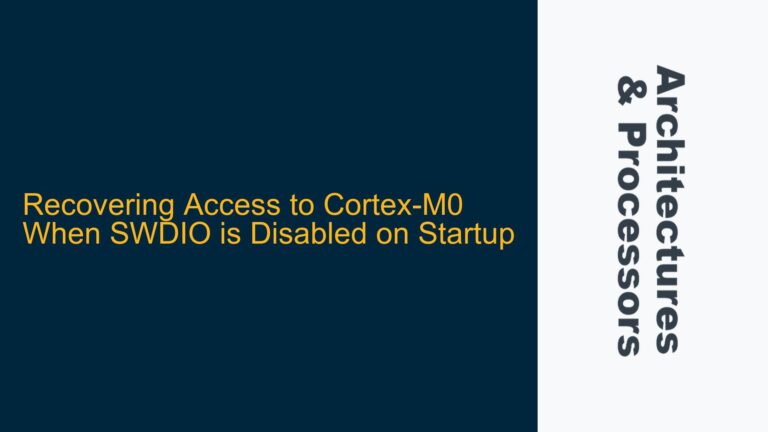 Recovering Access to Cortex-M0 When SWDIO is Disabled on Startup