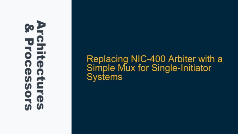 Replacing NIC-400 Arbiter with a Simple Mux for Single-Initiator Systems
