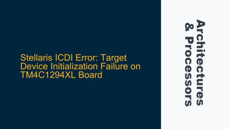 Stellaris ICDI Error: Target Device Initialization Failure on TM4C1294XL Board