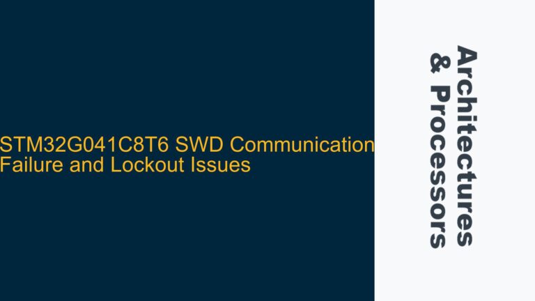 STM32G041C8T6 SWD Communication Failure and Lockout Issues