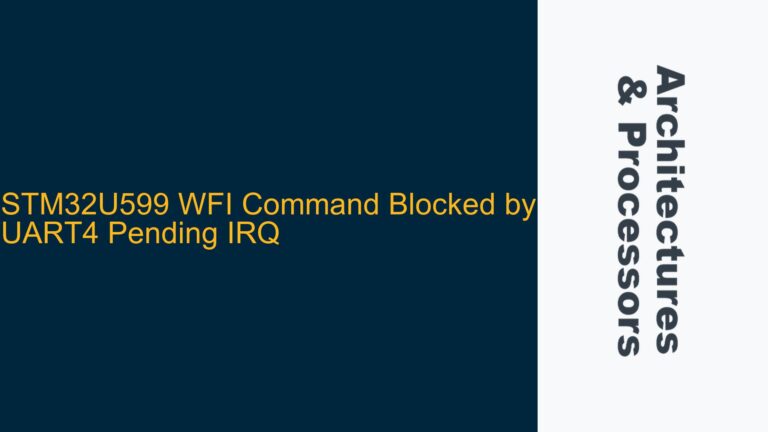 STM32U599 WFI Command Blocked by UART4 Pending IRQ
