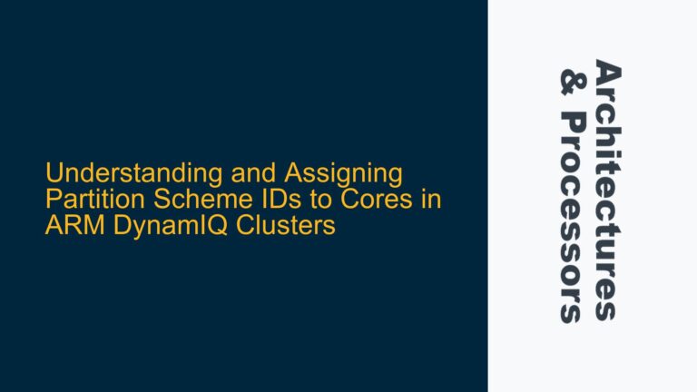 and Assigning Partition Scheme IDs to Cores in ARM DynamIQ Clusters