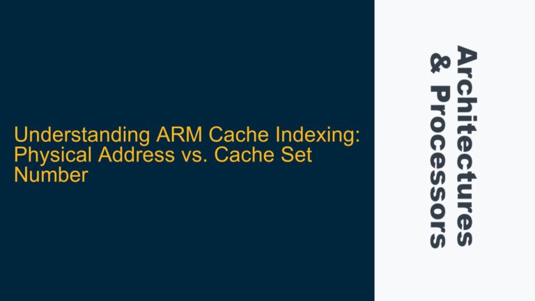 ARM Cache Indexing: Physical Address vs. Cache Set Number