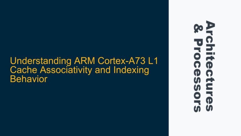 ARM Cortex-A73 L1 Cache Associativity and Indexing Behavior