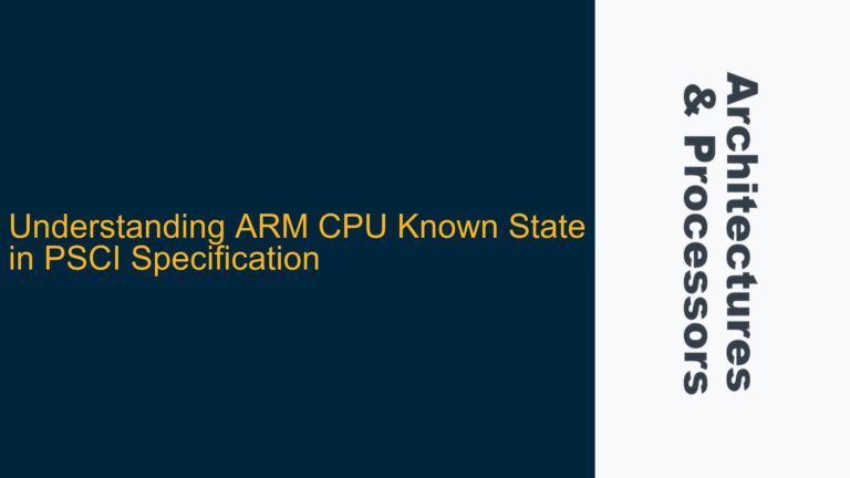ARM CPU Known State in PSCI Specification