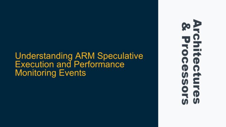 ARM Speculative Execution and Performance Monitoring Events