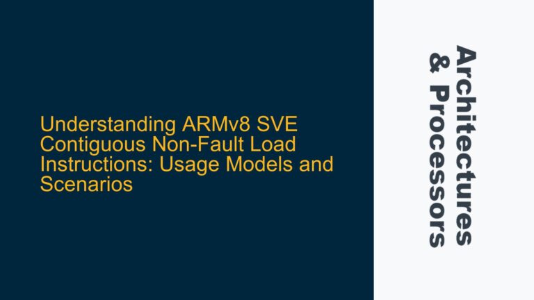 ARMv8 SVE Contiguous Non-Fault Load Instructions: Usage Models and Scenarios