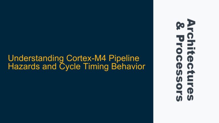 Cortex-M4 Pipeline Hazards and Cycle Timing Behavior