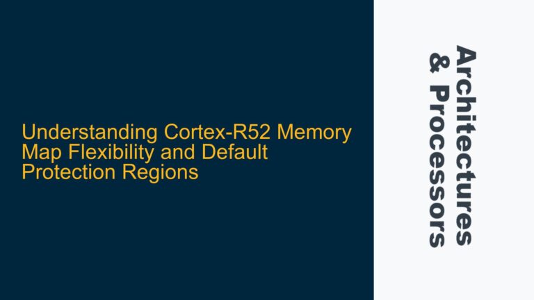 Cortex-R52 Memory Map Flexibility and Default Protection Regions