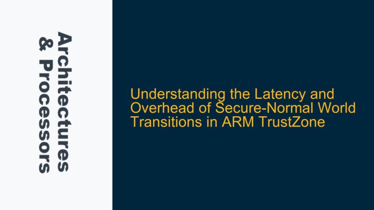 the Latency and Overhead of Secure-Normal World Transitions in ARM TrustZone