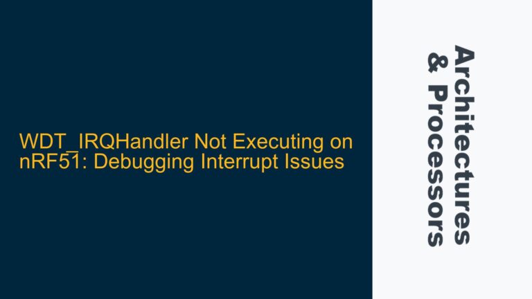 WDT_IRQHandler Not Executing on nRF51: Debugging Interrupt Issues